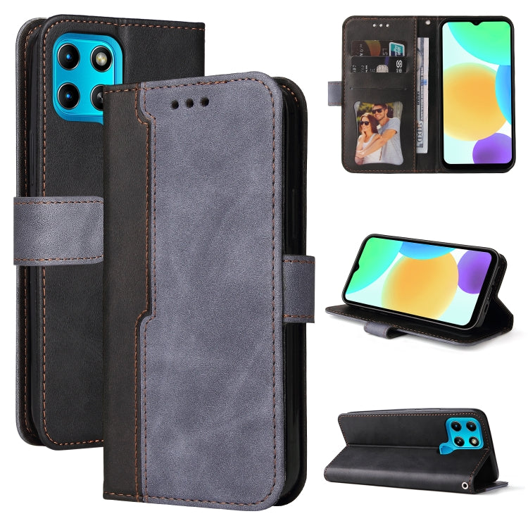 For Infinix Smart 6 Stitching-Color Horizontal Flip Leather Case