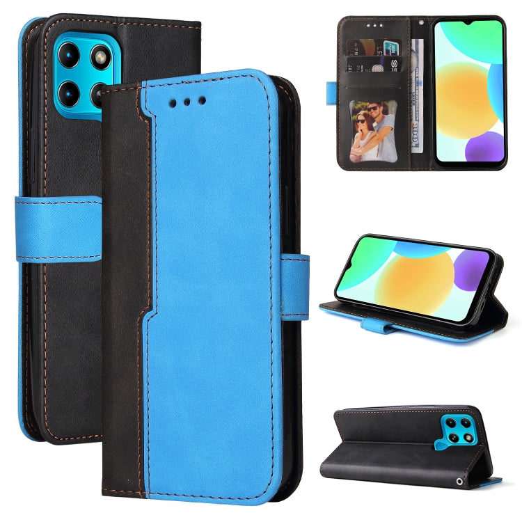 For Infinix Smart 6 Stitching-Color Horizontal Flip Leather Case