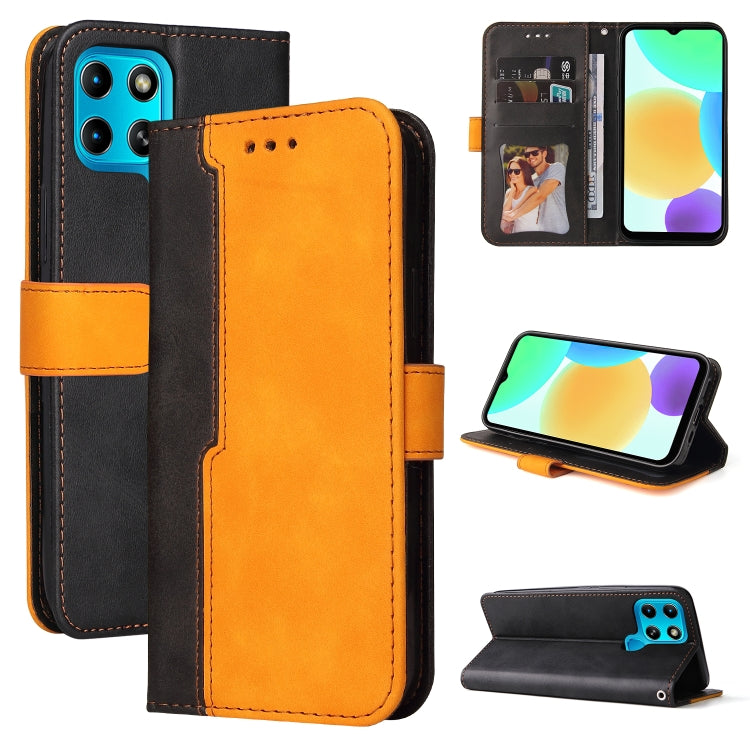 For Infinix Smart 6 Stitching-Color Horizontal Flip Leather Case