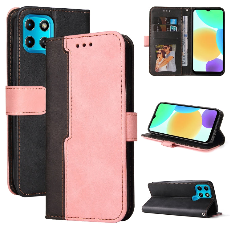 For Infinix Smart 6 Stitching-Color Horizontal Flip Leather Case