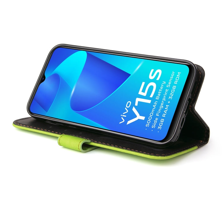 For vivo Y15S/Y15A Stitching-Color Horizontal Flip Leather Case