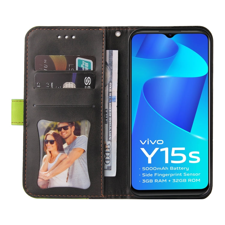 For vivo Y15S/Y15A Stitching-Color Horizontal Flip Leather Case