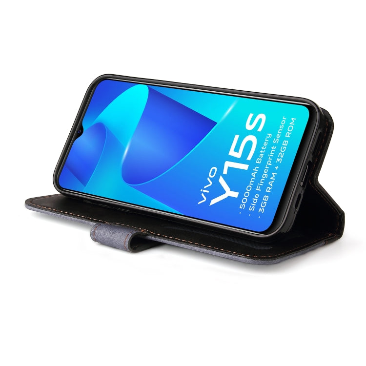 For vivo Y15S/Y15A Stitching-Color Horizontal Flip Leather Case