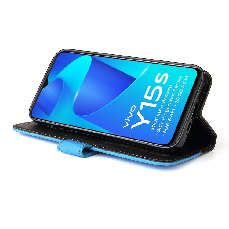 For vivo Y15S/Y15A Stitching-Color Horizontal Flip Leather Case