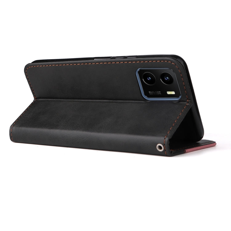 For vivo Y15S/Y15A Stitching-Color Horizontal Flip Leather Case