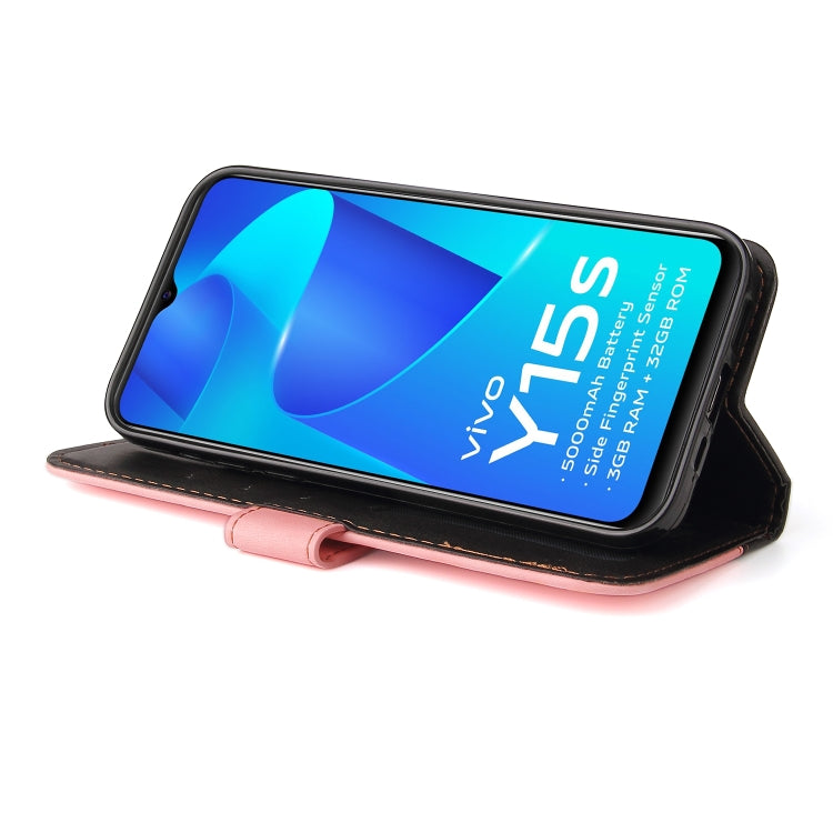 For vivo Y15S/Y15A Stitching-Color Horizontal Flip Leather Case