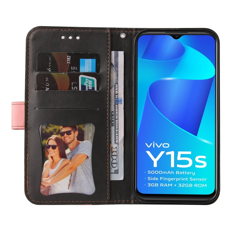For vivo Y15S/Y15A Stitching-Color Horizontal Flip Leather Case