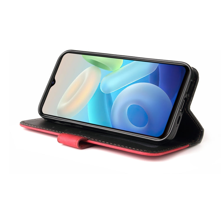 For vivo Y55 5G/Y75 5G/T1 5G Stitching-Color Horizontal Flip Leather Case