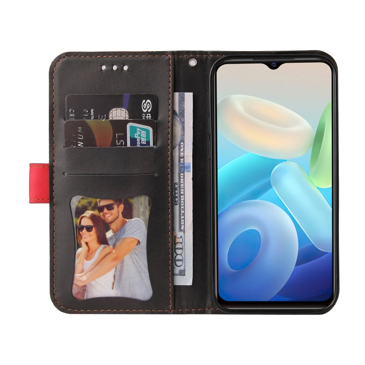 For vivo Y55 5G/Y75 5G/T1 5G Stitching-Color Horizontal Flip Leather Case