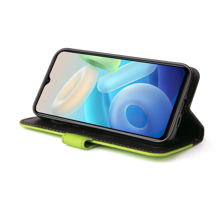 For vivo Y55 5G/Y75 5G/T1 5G Stitching-Color Horizontal Flip Leather Case