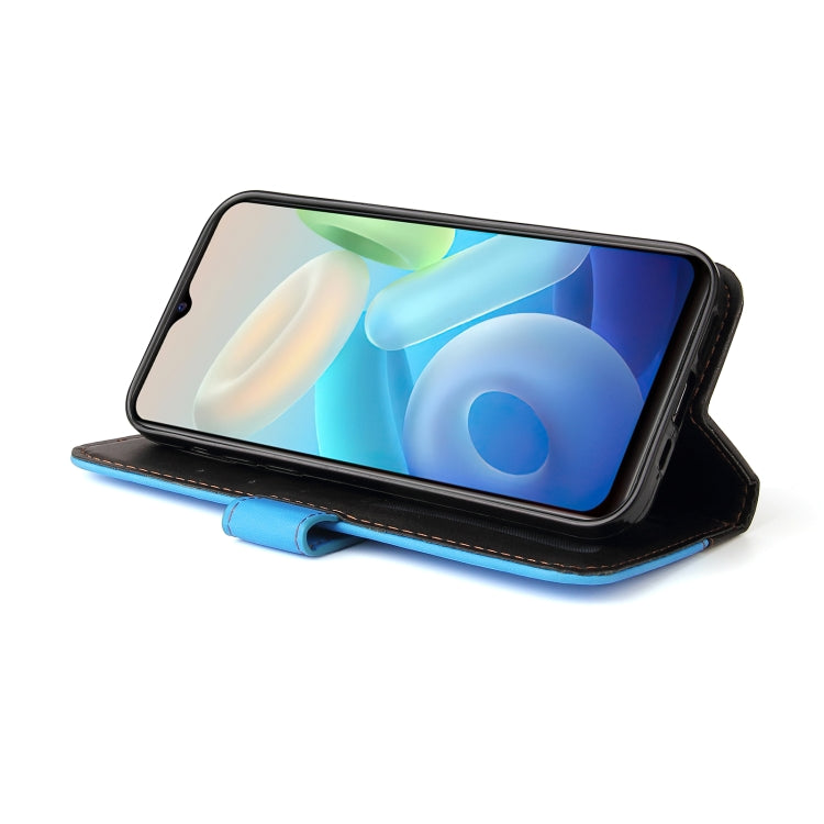 For vivo Y55 5G/Y75 5G/T1 5G Stitching-Color Horizontal Flip Leather Case