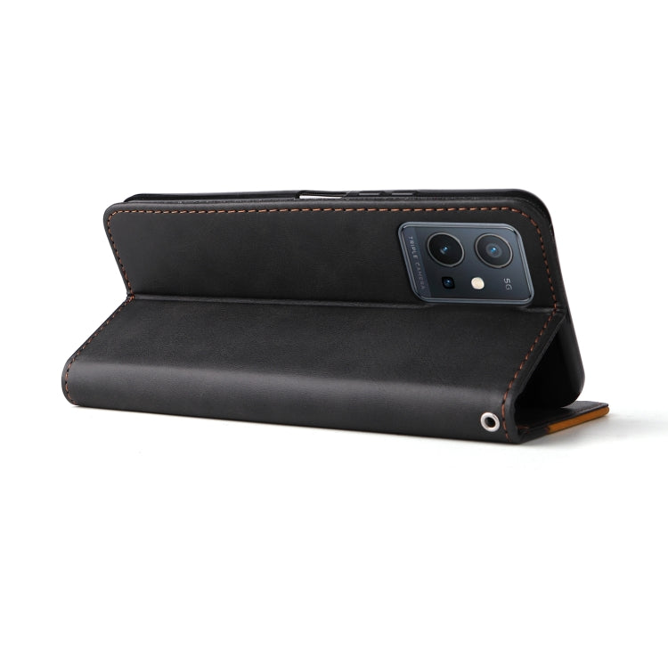 For vivo Y55 5G/Y75 5G/T1 5G Stitching-Color Horizontal Flip Leather Case