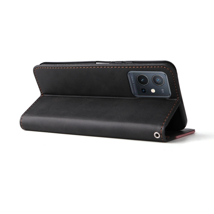 For vivo Y55 5G/Y75 5G/T1 5G Stitching-Color Horizontal Flip Leather Case