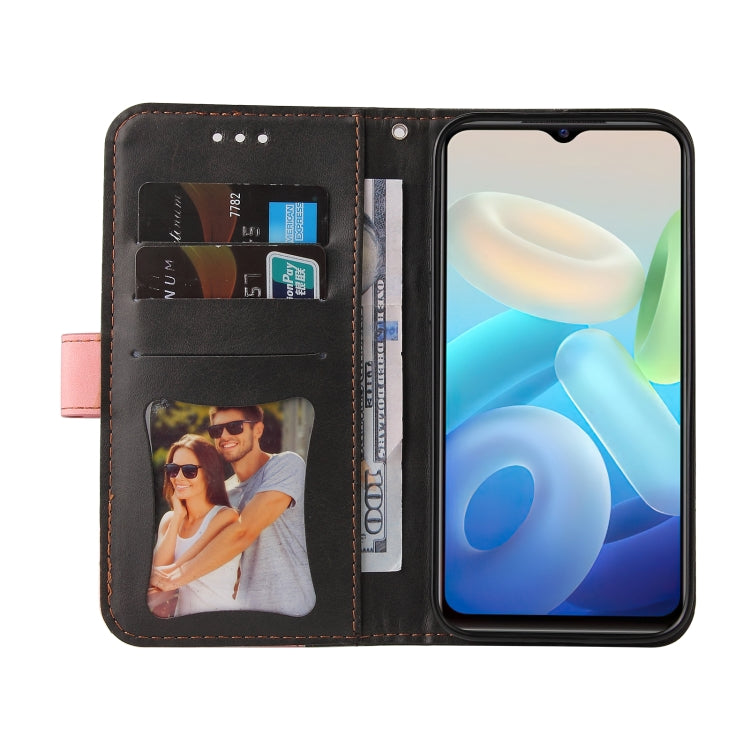 For vivo Y55 5G/Y75 5G/T1 5G Stitching-Color Horizontal Flip Leather Case