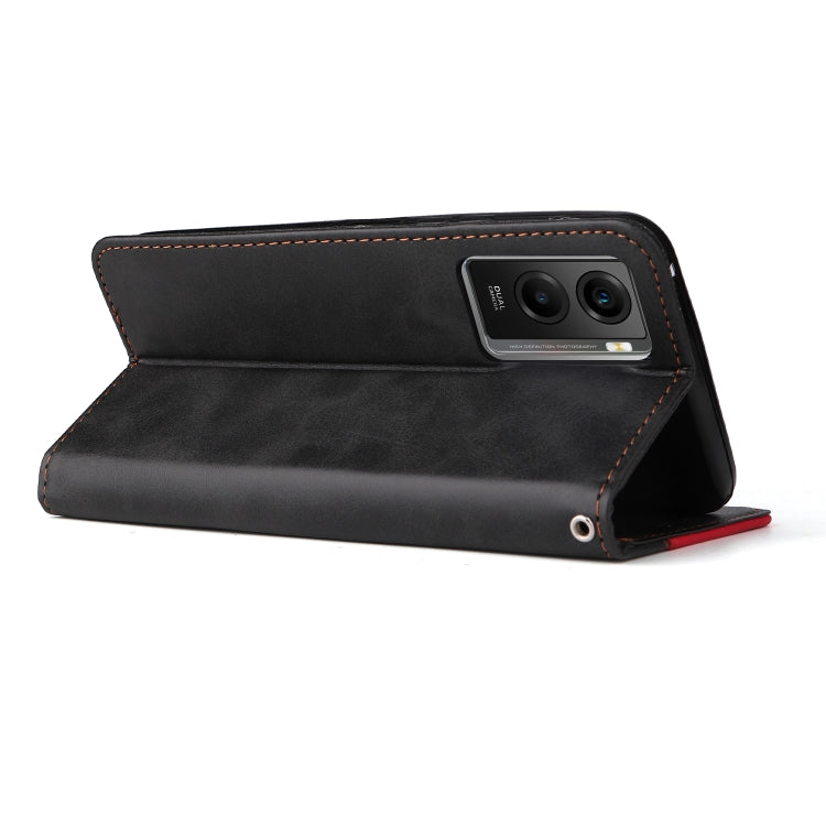 For vivo Y55S Stitching-Color Horizontal Flip Leather Case