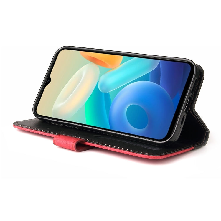 For vivo Y55S Stitching-Color Horizontal Flip Leather Case