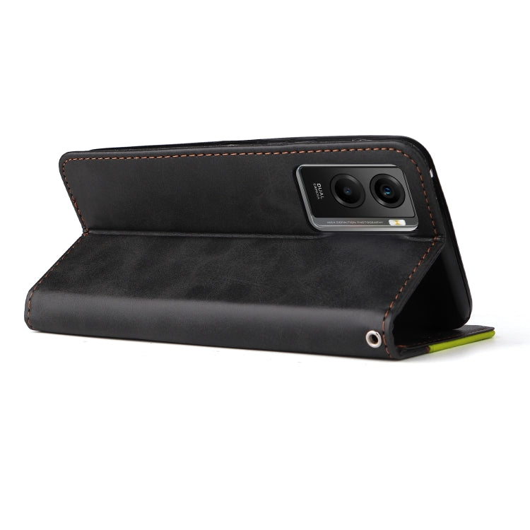 For vivo Y55S Stitching-Color Horizontal Flip Leather Case
