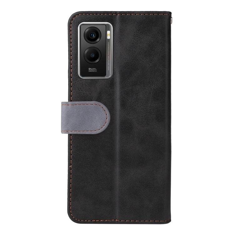 For vivo Y55S Stitching-Color Horizontal Flip Leather Case