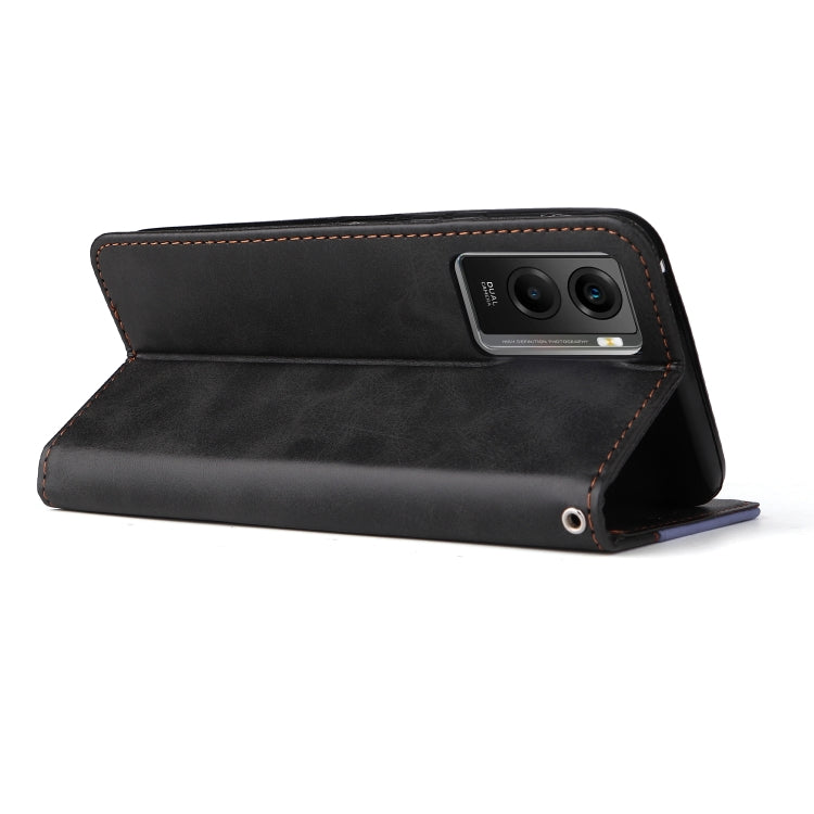 For vivo Y55S Stitching-Color Horizontal Flip Leather Case