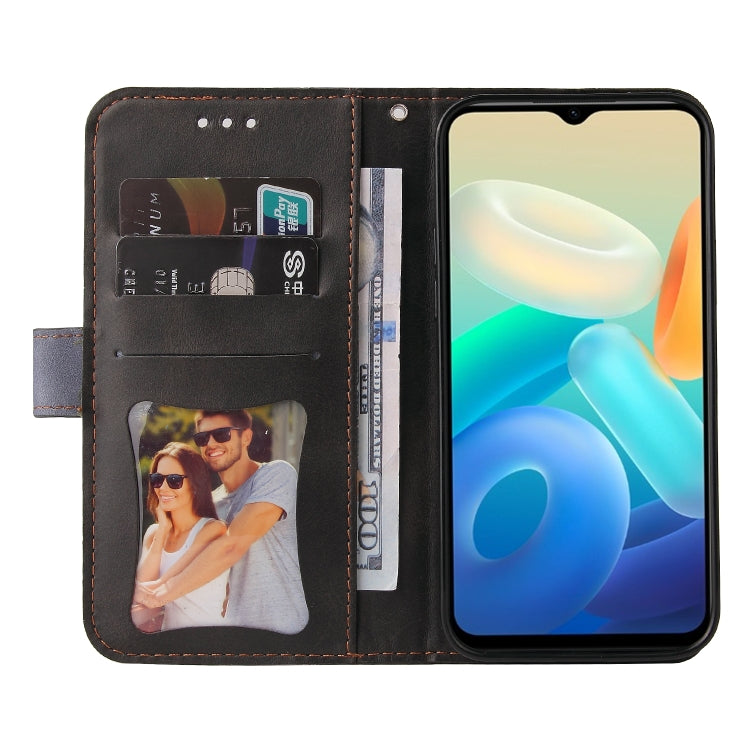 For vivo Y55S Stitching-Color Horizontal Flip Leather Case