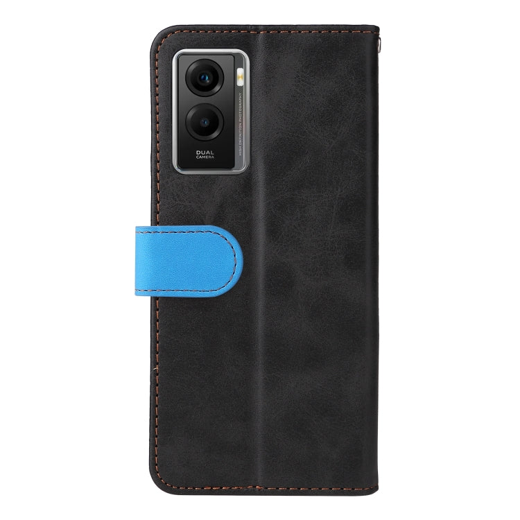 For vivo Y55S Stitching-Color Horizontal Flip Leather Case