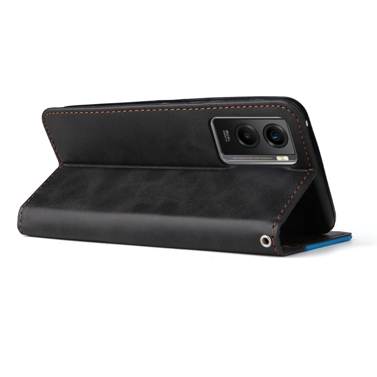 For vivo Y55S Stitching-Color Horizontal Flip Leather Case