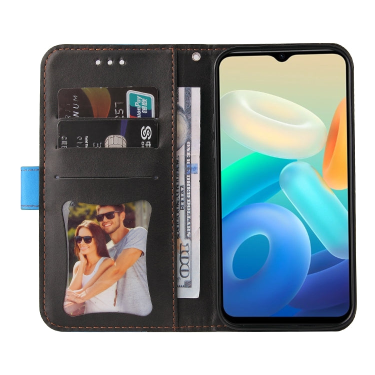 For vivo Y55S Stitching-Color Horizontal Flip Leather Case