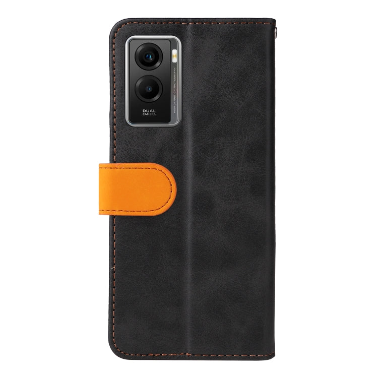 For vivo Y55S Stitching-Color Horizontal Flip Leather Case