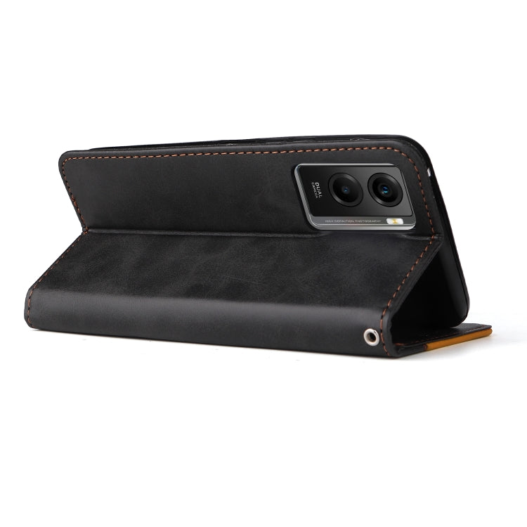 For vivo Y55S Stitching-Color Horizontal Flip Leather Case