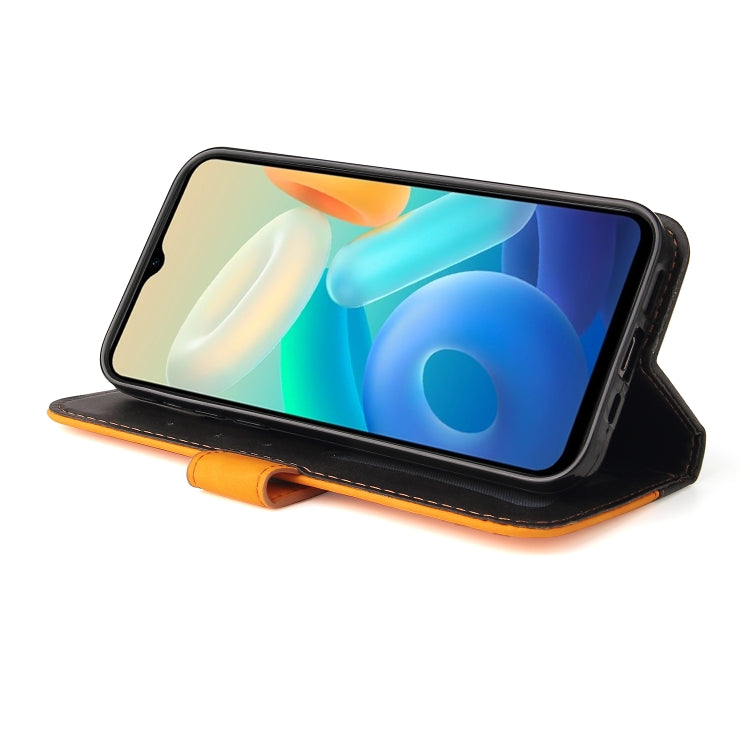 For vivo Y55S Stitching-Color Horizontal Flip Leather Case