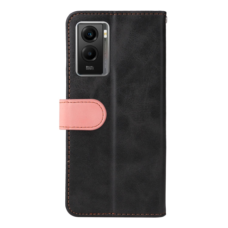 For vivo Y55S Stitching-Color Horizontal Flip Leather Case