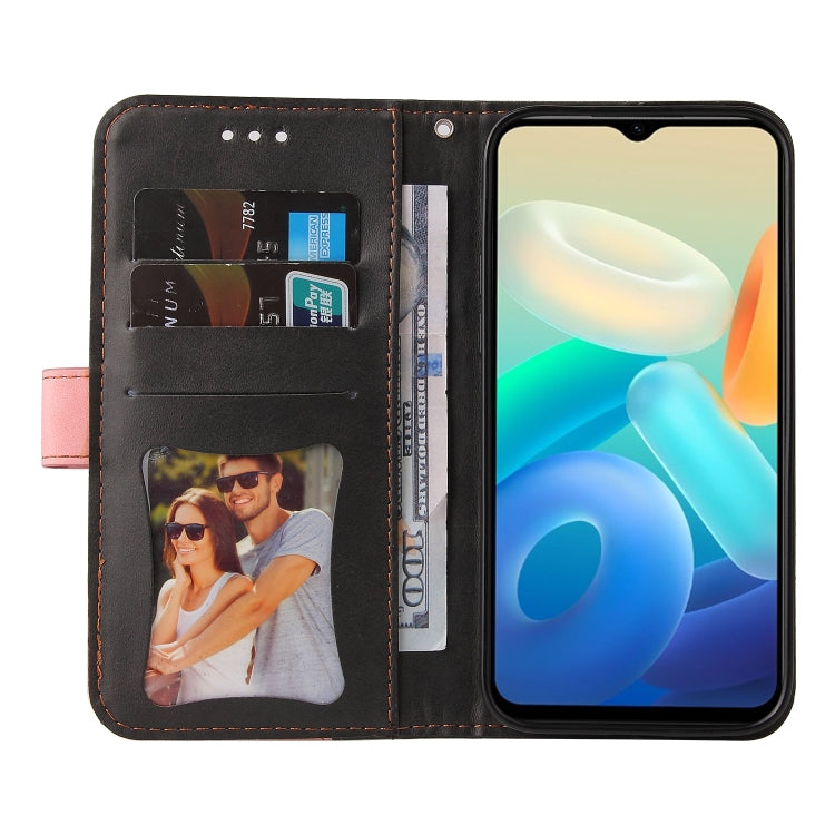 For vivo Y55S Stitching-Color Horizontal Flip Leather Case