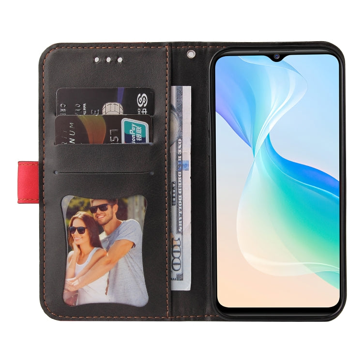 For vivo Y76 5G/Y76S Stitching-Color Horizontal Flip Leather Case