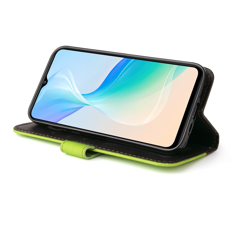 For vivo Y76 5G/Y76S Stitching-Color Horizontal Flip Leather Case