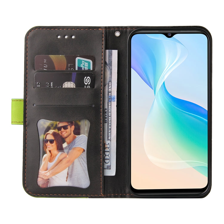 For vivo Y76 5G/Y76S Stitching-Color Horizontal Flip Leather Case