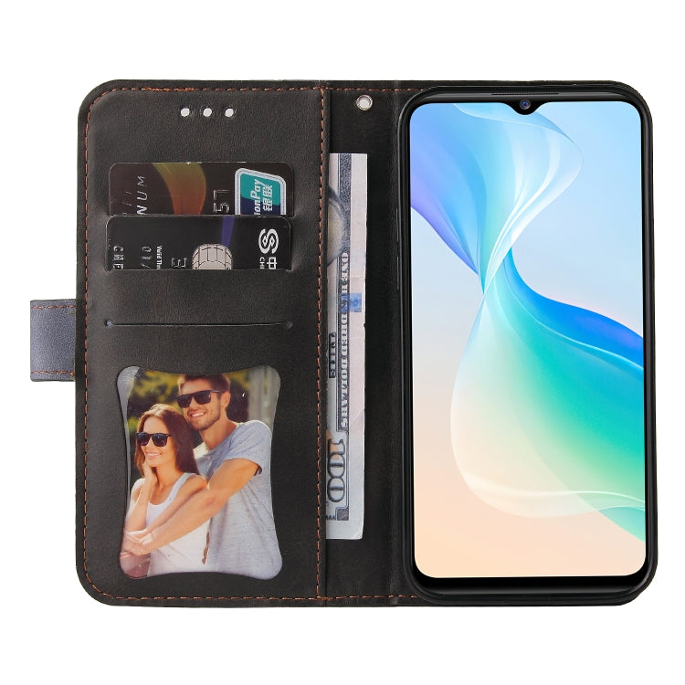 For vivo Y76 5G/Y76S Stitching-Color Horizontal Flip Leather Case