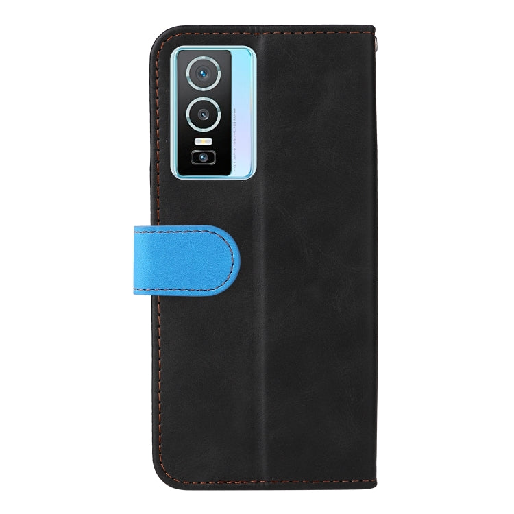 For vivo Y76 5G/Y76S Stitching-Color Horizontal Flip Leather Case