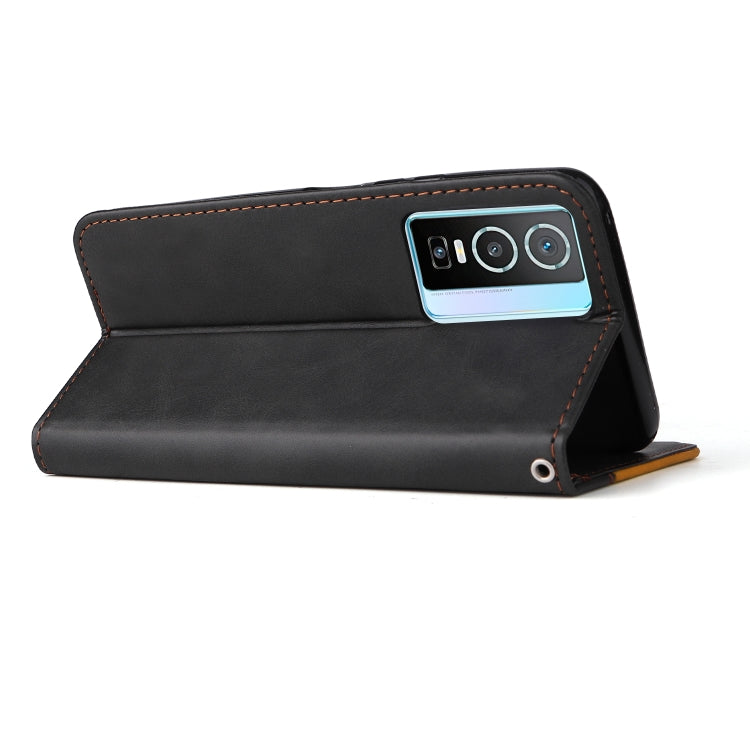 For vivo Y76 5G/Y76S Stitching-Color Horizontal Flip Leather Case