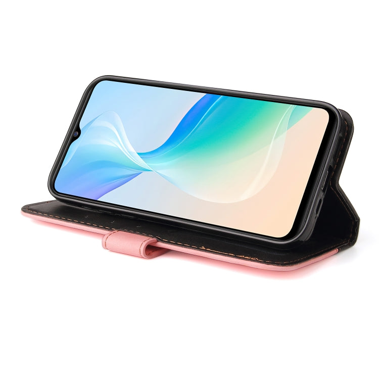 For vivo Y76 5G/Y76S Stitching-Color Horizontal Flip Leather Case