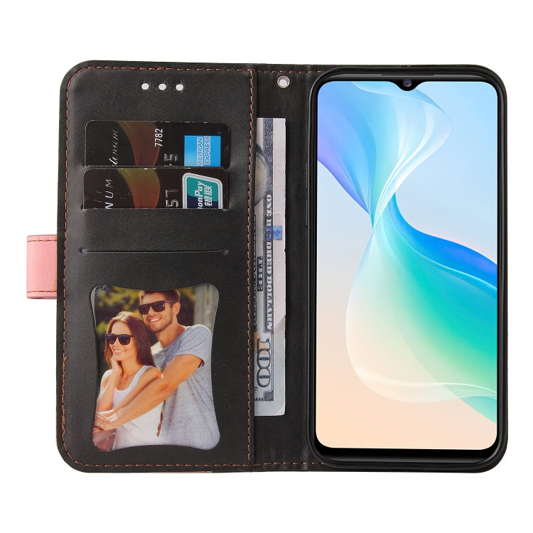 For vivo Y76 5G/Y76S Stitching-Color Horizontal Flip Leather Case