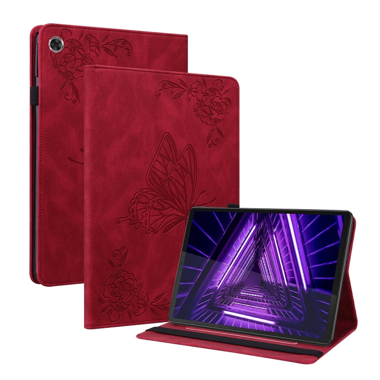 For Lenovo M10 Plus 10.3 TB-X606F/TB-X606X Butterfly Flower Embossed Leather Tablet Case