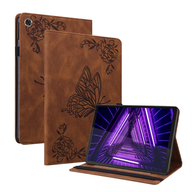 For Lenovo M10 Plus 10.3 TB-X606F/TB-X606X Butterfly Flower Embossed Leather Tablet Case