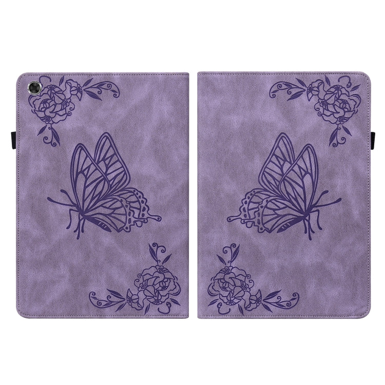 For Lenovo M10 Plus 10.3 TB-X606F/TB-X606X Butterfly Flower Embossed Leather Tablet Case