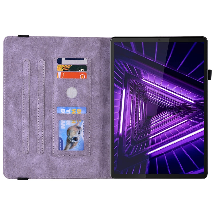 For Lenovo M10 Plus 10.3 TB-X606F/TB-X606X Butterfly Flower Embossed Leather Tablet Case