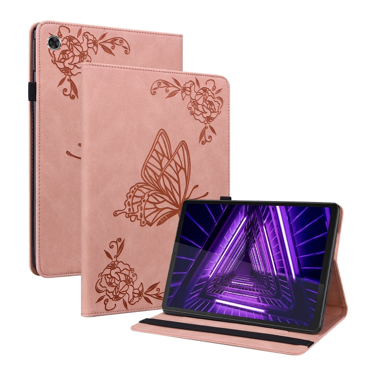 For Lenovo M10 Plus 10.3 TB-X606F/TB-X606X Butterfly Flower Embossed Leather Tablet Case