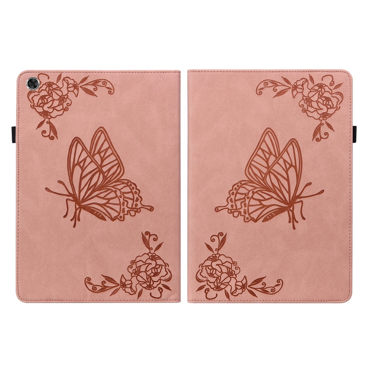 For Lenovo M10 Plus 10.3 TB-X606F/TB-X606X Butterfly Flower Embossed Leather Tablet Case