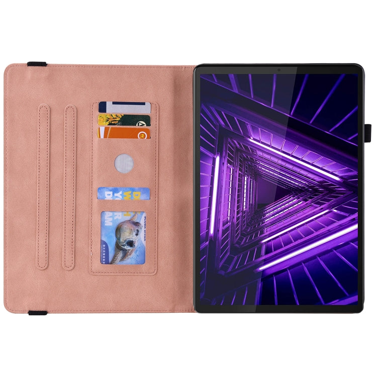 For Lenovo M10 Plus 10.3 TB-X606F/TB-X606X Butterfly Flower Embossed Leather Tablet Case