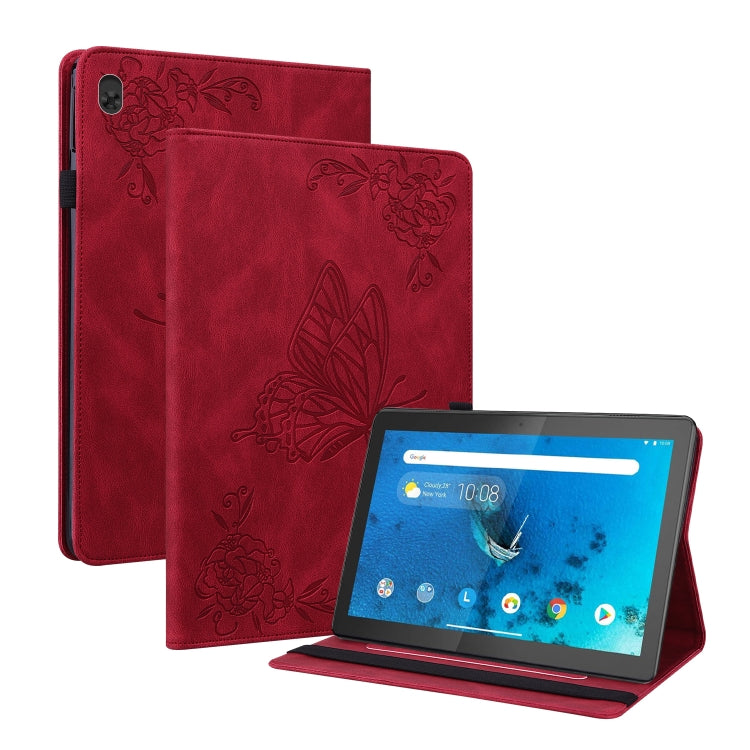 For Lenovo Tab M10 TB-X605L/X605F Butterfly Flower Embossed Leather Tablet Case
