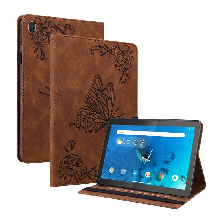 For Lenovo Tab M10 TB-X605L/X605F Butterfly Flower Embossed Leather Tablet Case