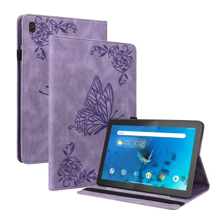 For Lenovo Tab M10 TB-X605L/X605F Butterfly Flower Embossed Leather Tablet Case